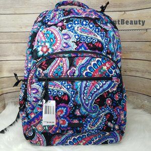 Vera Bradley Large Essential Backpack Quilted Cotton Haymarket Paisley Bag